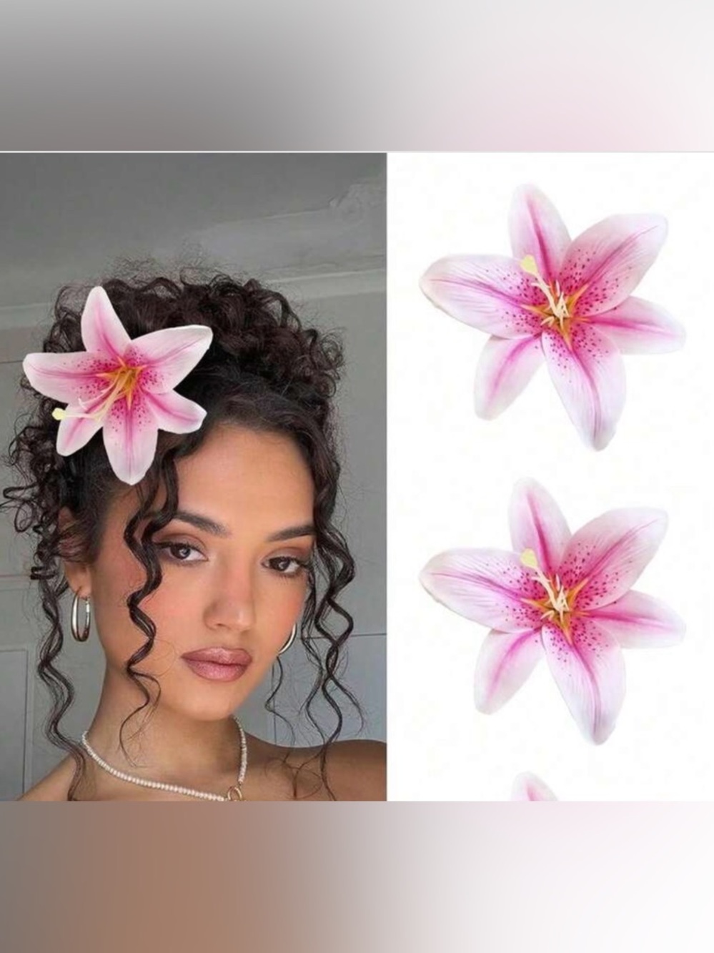 free with purchase- set of 2 Pink Floral Hair Clip